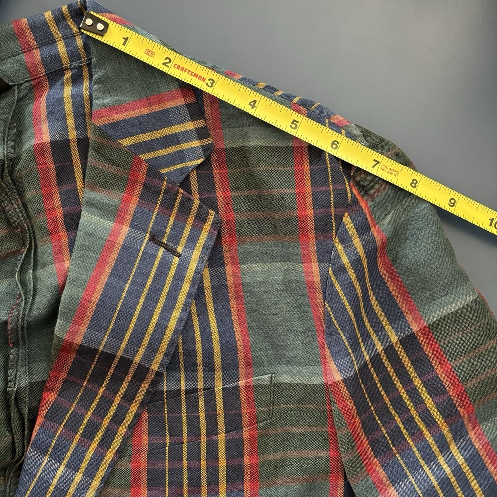 J Crew Ludlow Unstructured Madras Plaid Blazer 36 Slim Linen Preppy Italian Ivy - Picture 9 of 12